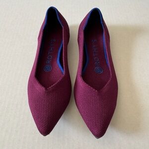 Rothy's Womens  Plum Purple Flat Shoes Pointed Toe Washable Comfortable 6 Office